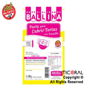 COBERTURA PARA TORTA 1/2K BLANCA VAINILLA BALLINA x 1